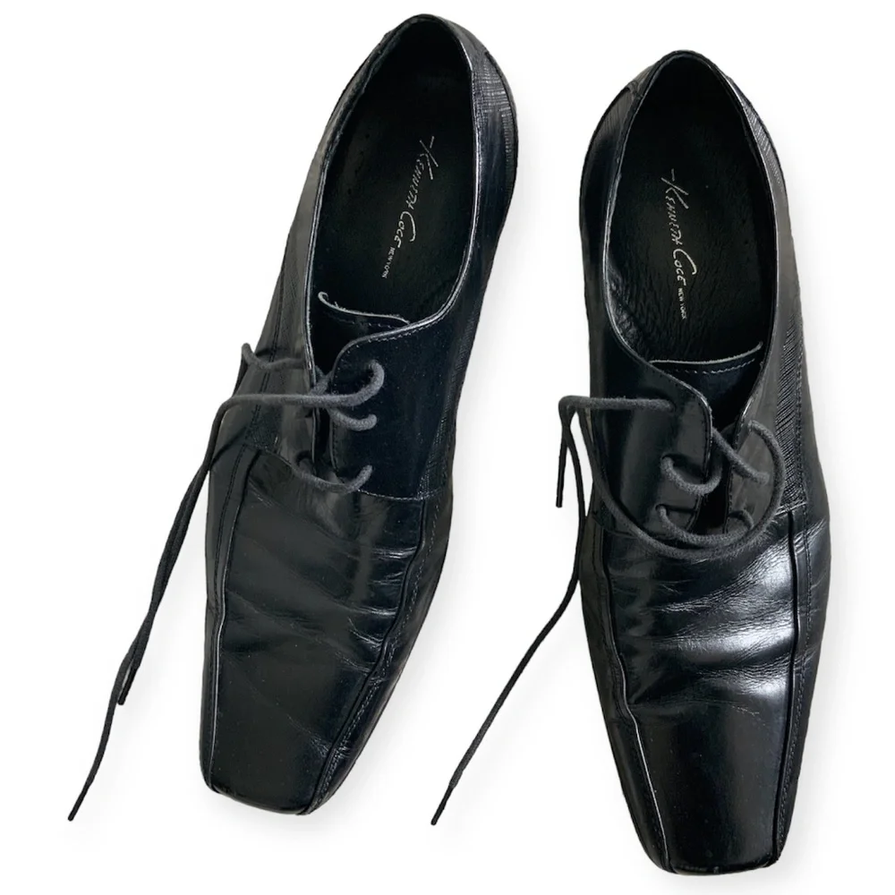 Kenneth Cole New York Black Genuine Leather Men’s Oxford Shoes Size 10 M